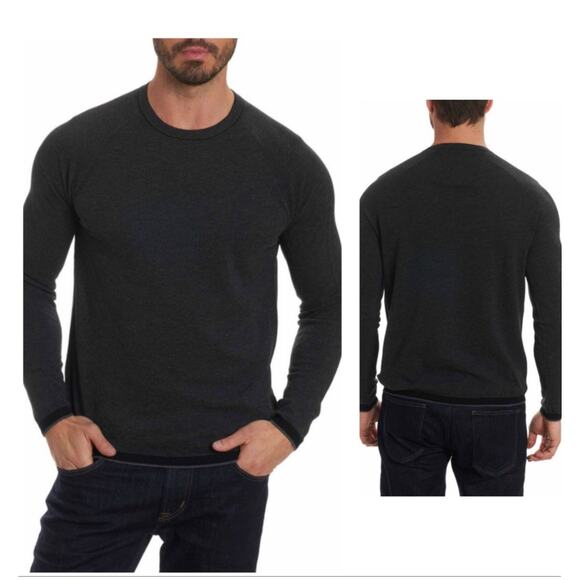 Robert Graham Men's Ray Brook Long Sleeve Knit Sweatshirt Black Size 2XL - Picture 1 of 5